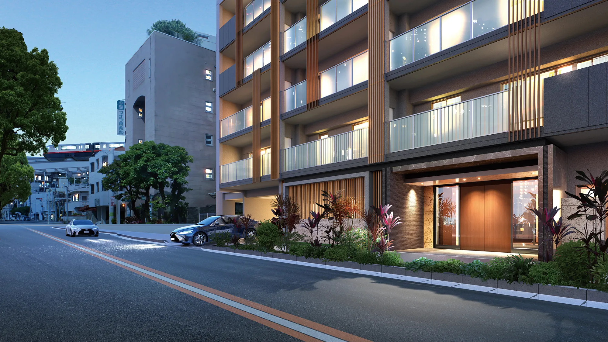 Entrance approach Completion forecast drawing WISSEM Court Shuri Gibo Station