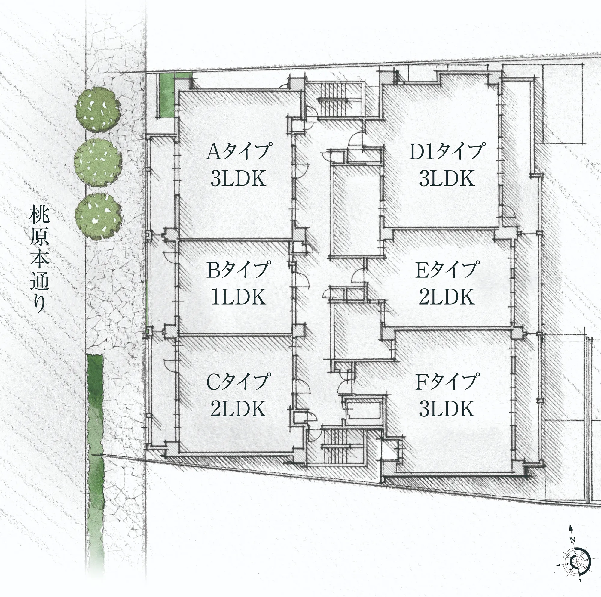 Site layout drawing in front of Wizesem Court Shuri Gibo Station